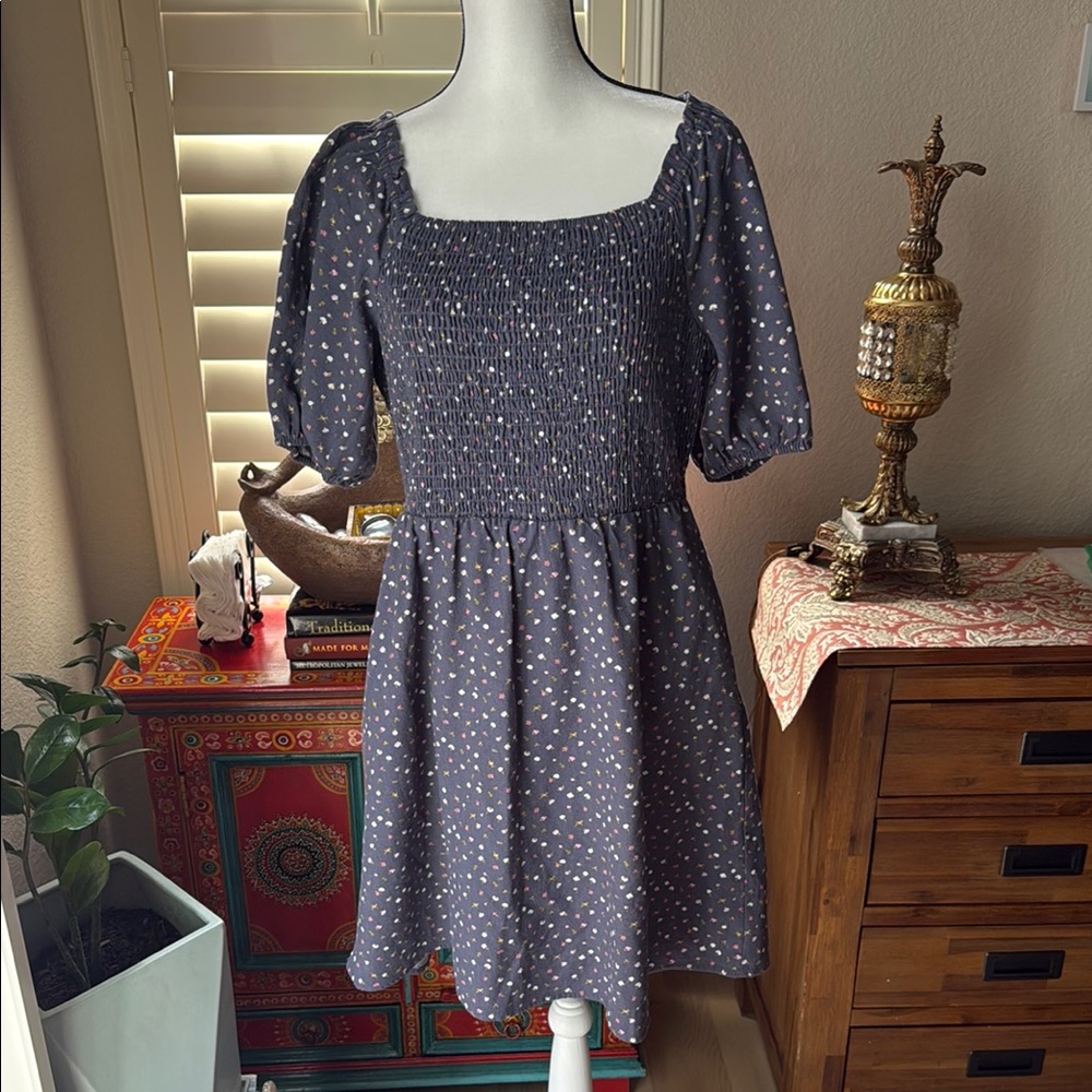 Universal Thread Charcoal Floral Mini Dress